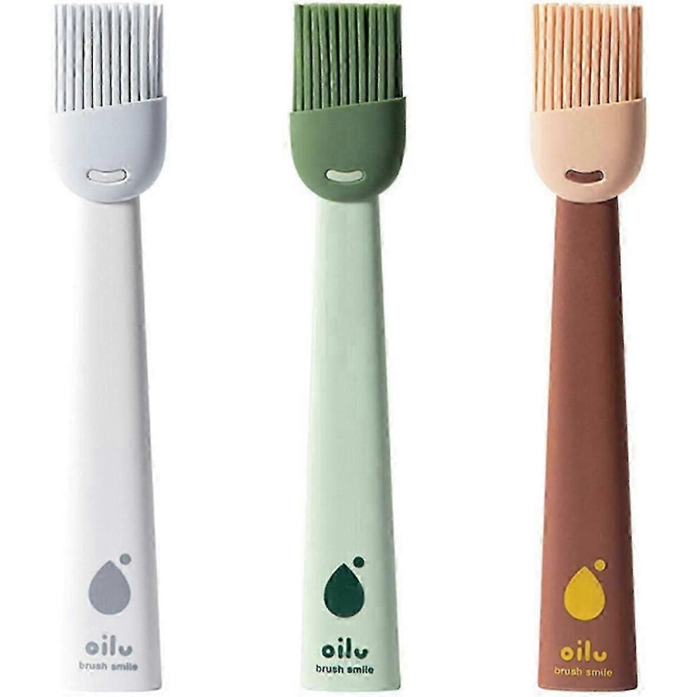 Set of 3 cooking brushes, silicone pastry brushes, kitchen oil brush, for spreading oil, butter, sauce, marinades