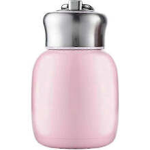 Cute Stainless Steel Vacuum Insulated Bottle, Double Wall Leak Proof, Mini Thermos Bottle for Hot and Cold Water, 200ml (Pink)