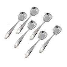 Set of 6 stainless steel square head spoons, ice cream spoons, measuring spoons, rice spoons, soup spoons
