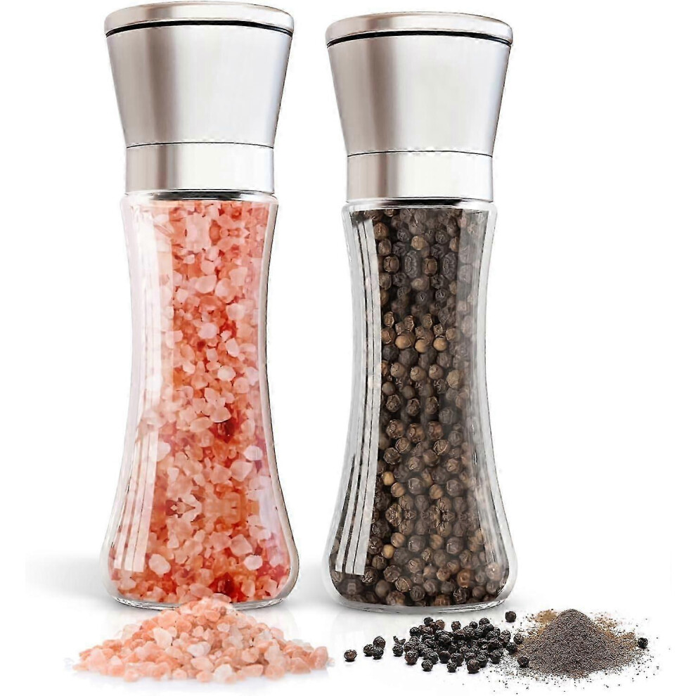 Salt And Pepper Mill Set - Salt And Pepper Grinders For Peppercorns, Salt And Grains For Kitchen And Dining Table Green