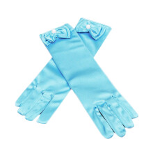 3 paar satin verkleidungshandschuhe weiß rosa hellblau