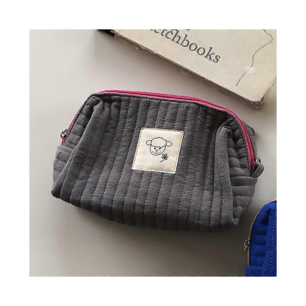 Kikidex (As Show, One Size) Grey Luggage Cosmetic Bag Quilted Cosmetic Bag Portable Cosmetic Bag 19Cm*12Cm*6Cm