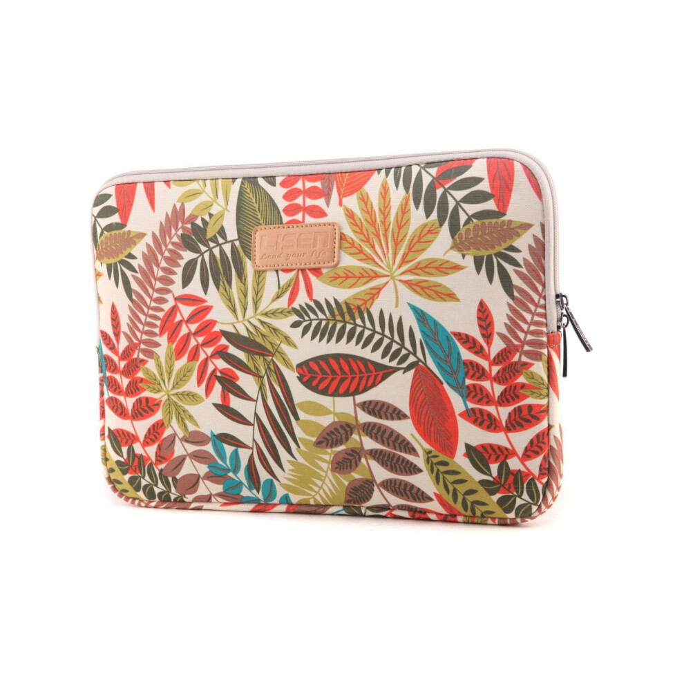 15.6 Inch Laptop Bag Waterproof Neoprene Sleeve For Acer Asus Dell Lenovo Hp Samsung Khaki Leaves 9354506947866
