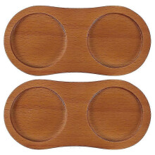 Set of 2 wooden trays for polishing pepper and salt