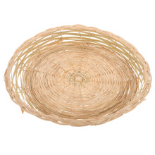 Decorative Round Wicker Basket Rattan Platter For Fruit Bread Vegetables