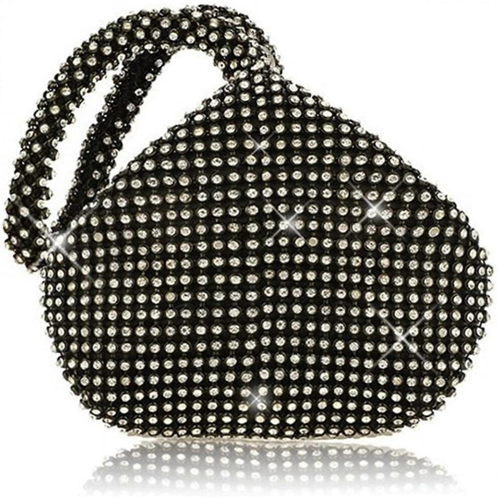 Kikidex (As Show, One Size) Aveki Women's Triangle Bling Glitter Purse Crown Box Clutch Evening Luxury Bags Party Prom, Black