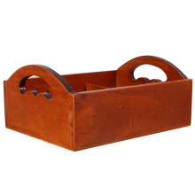 6Compartiments Boîte De Rangement Bois Massif Pour Accessoires Cuisine