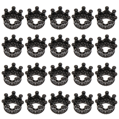 20Pcs Portable Black Copper Mini Crown Zircon Ornaments
