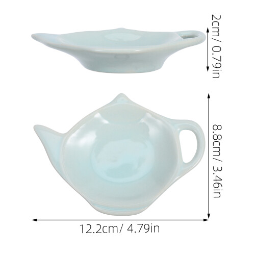 4pcs ceramic tea bag holder saucers shaped like teapots 1