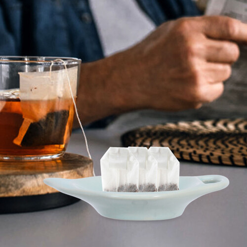 4pcs ceramic tea bag holder saucers shaped like teapots 2