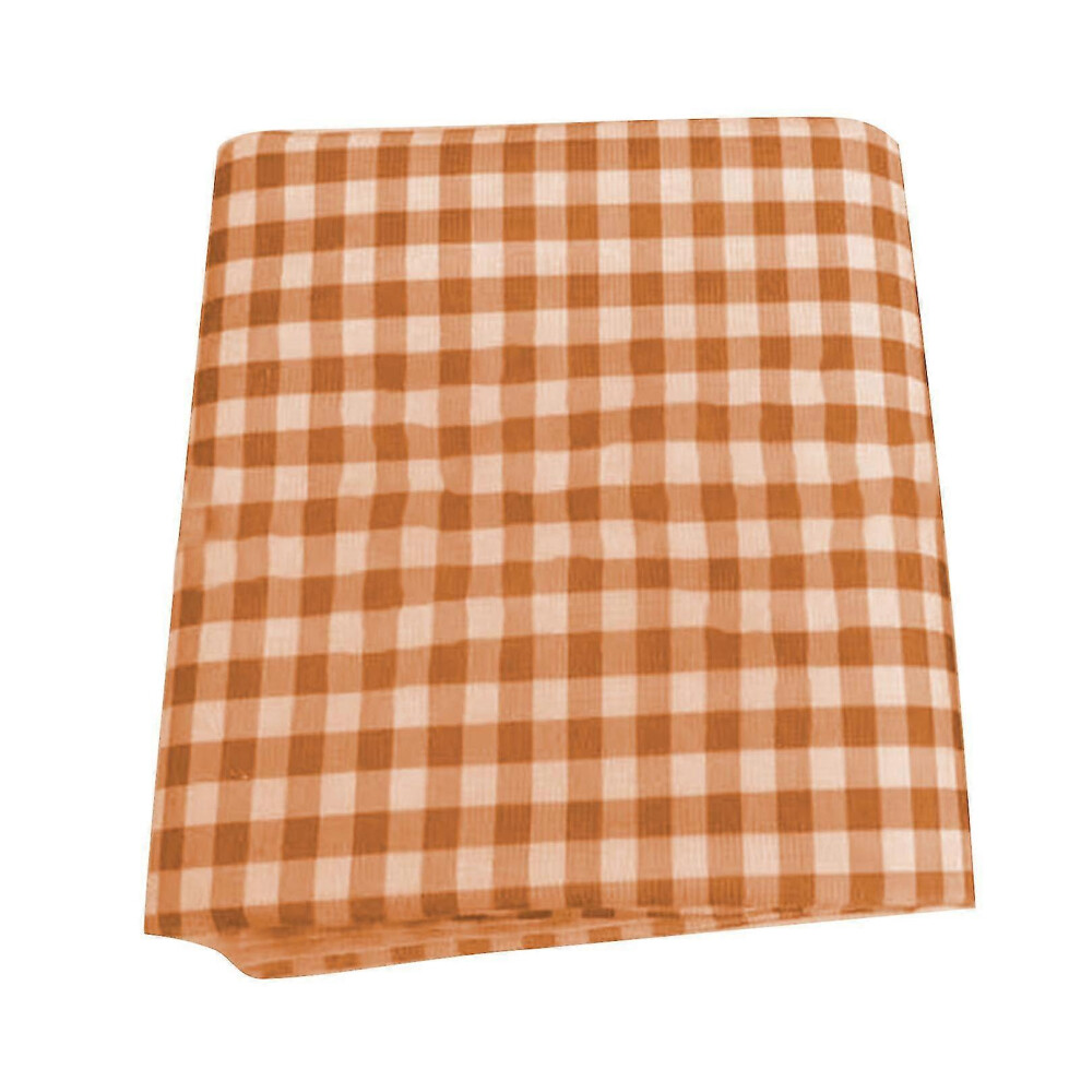 (M-Orange) Multipurpose Checkered Tablecloth, Dustproof and Stain Resistant, for Home, Cafes and Restaurants, QingHai