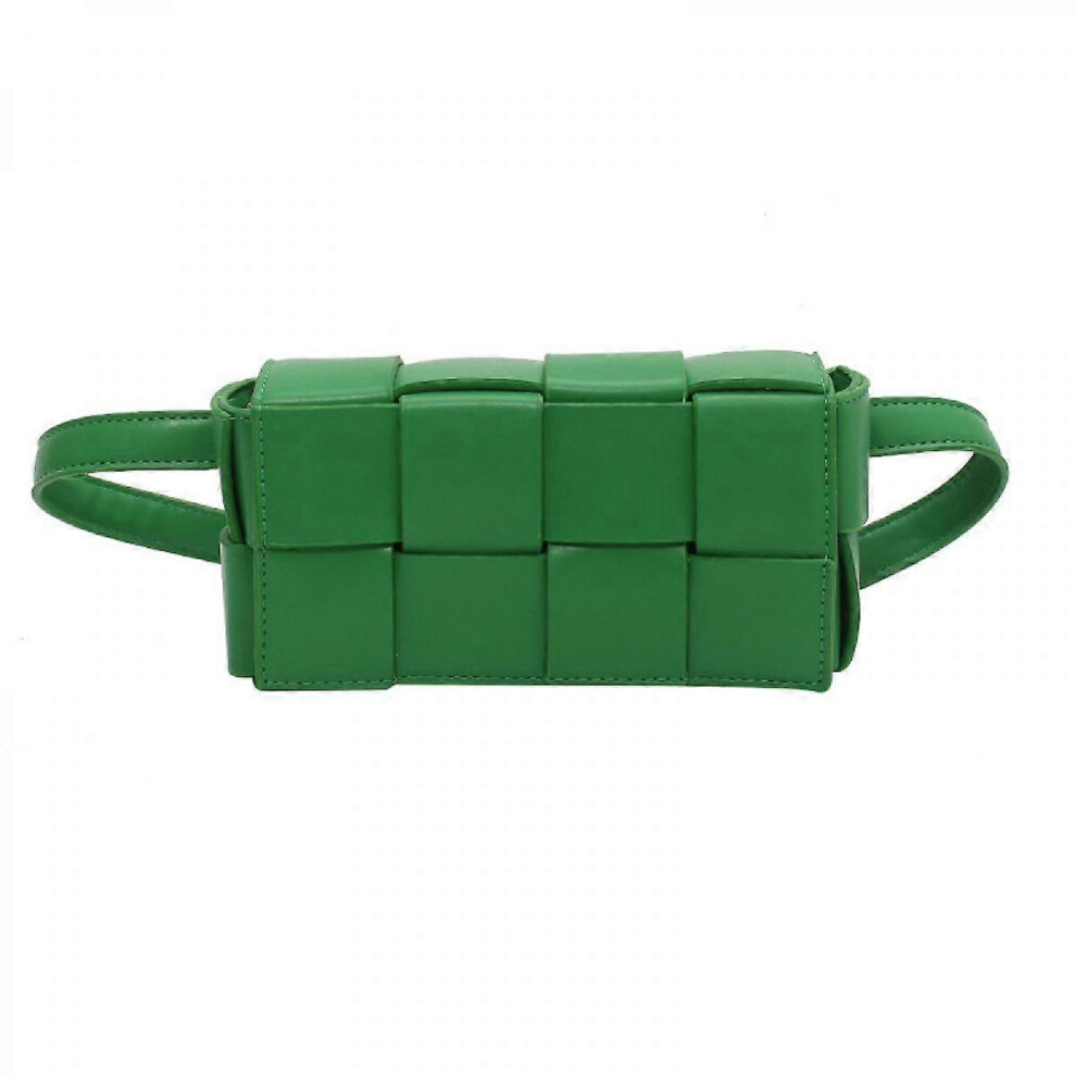 Kikidex (As Show, One Size) Woven Bag Small Bag Fashion All-Match Chest Bag Female Summer Messenger Waist Bag Trendy Ins Fashion Women's Bag Green