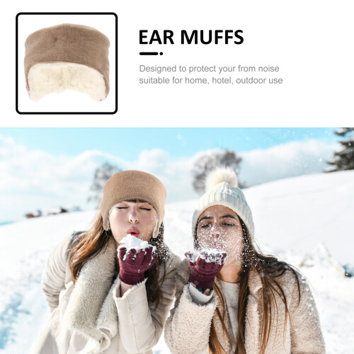 3Pièces Cache-Oreilles Beige Protection Vent