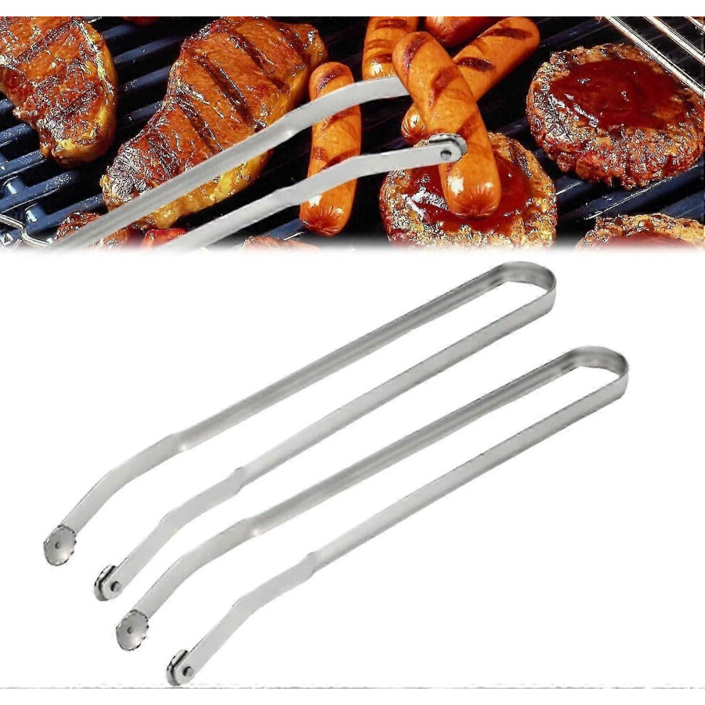 (2 Pcs) BBQ Sausage Turning Tongs, BBQ Sausage Grilling Tongs, BBQ Sausage Stuffing Tongs, Stainless Steel Multipurpose Grilling Tongs-image-OPC-PKRJ9CN-NEW