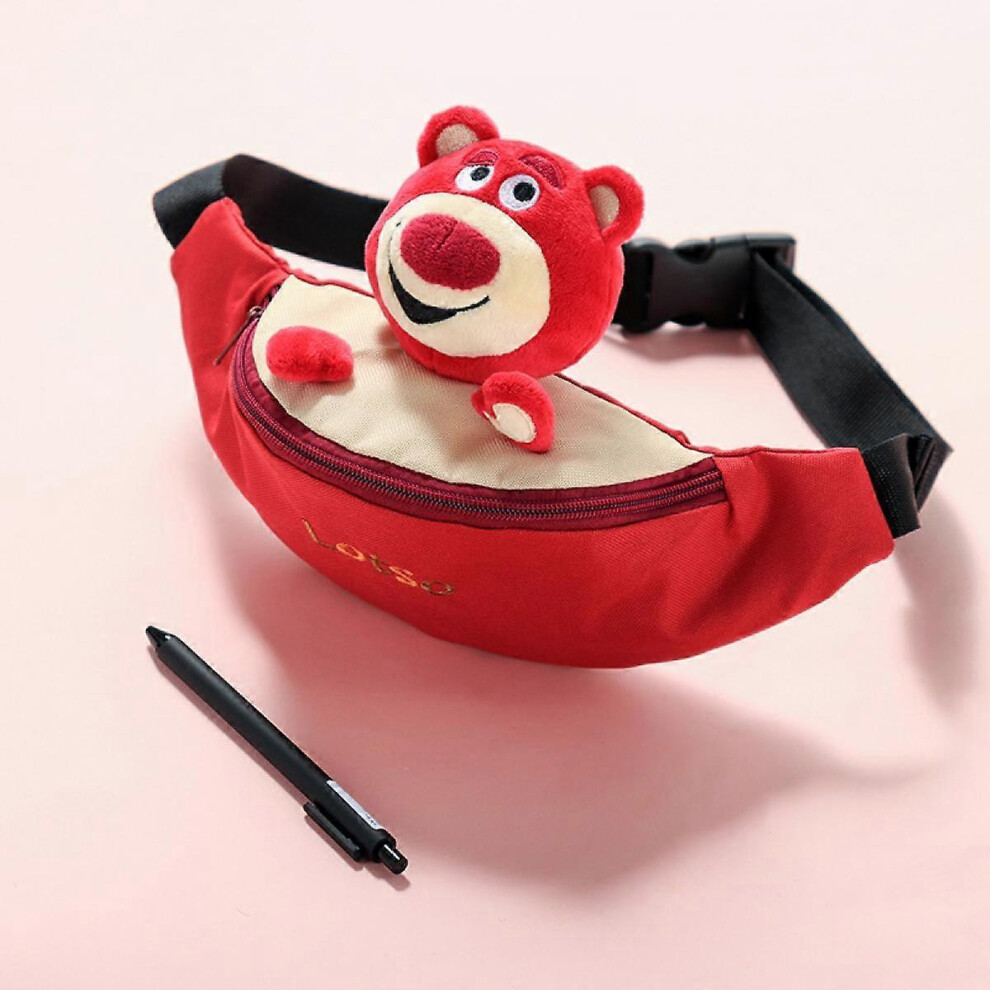 Kikidex (As Show, One Size) Strawberry Bear Doll Waist Bag Student All-Match New Chest Bag Female Trendy Ins One-Shoulder Messenger Bag