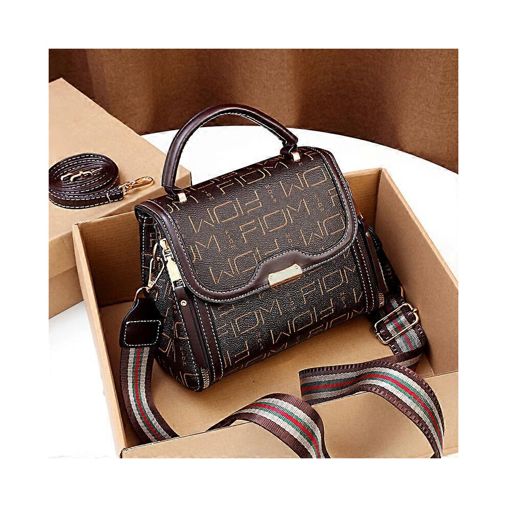 Kikidex (As Show, One Size) Handbag Women Retro Stripes Crossbody Bags Elegant Stitching Shoulder Bag Faux Leather-1003