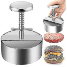 Hamburger Press (114mm) 304 Stainless Steel Manual Burger Press Mold for Ground Beef Pork Grill Griddle - PJ