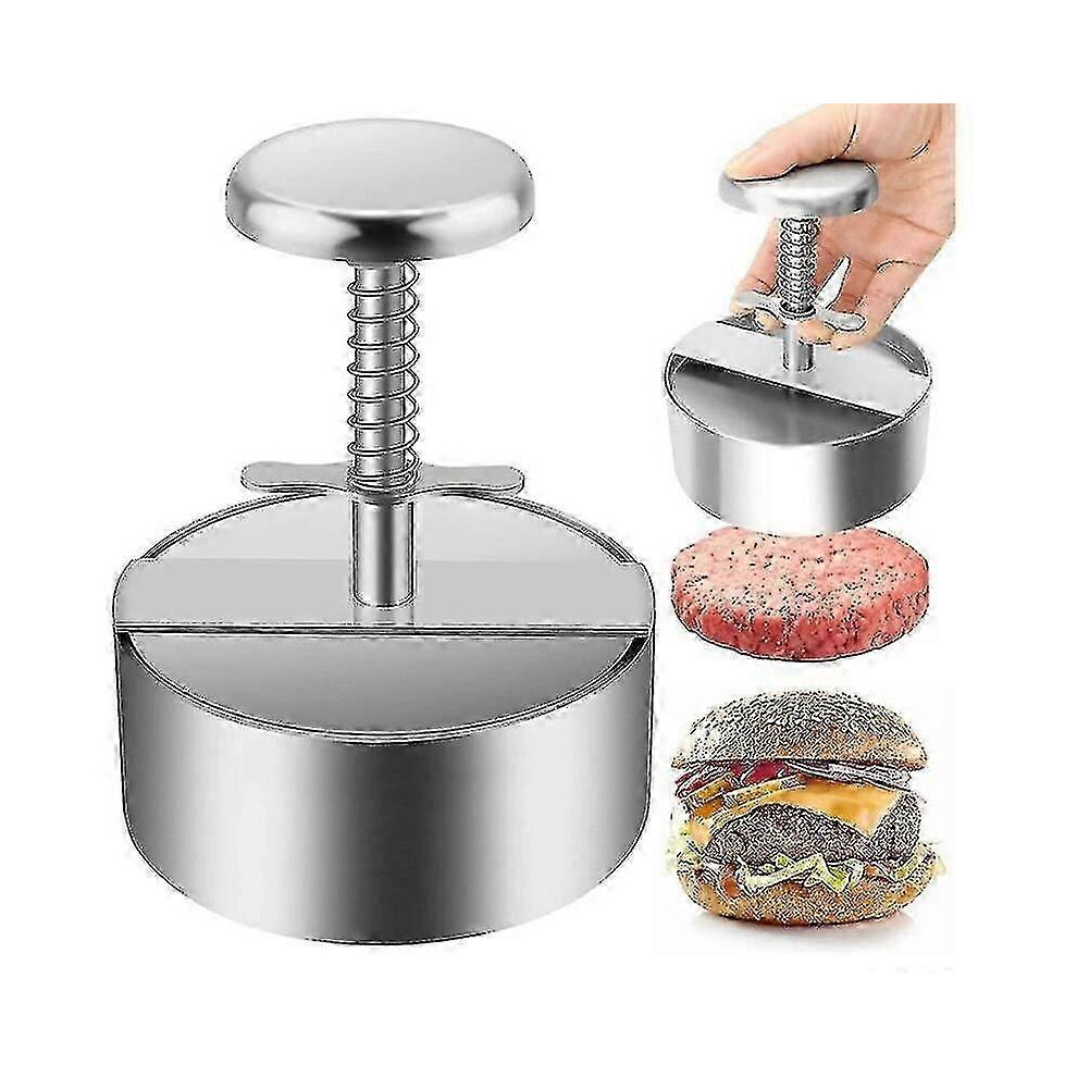 Hamburger Press (140mm) 304 Stainless Steel Manual Hamburger Press Pork Beef Grill Griddle - PJ