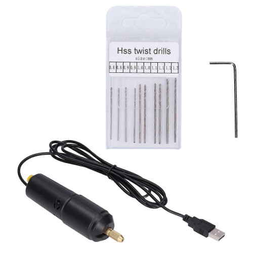 Mini perceuse électrique USB haute vitesse pour acier, ABS, fer et résine 1