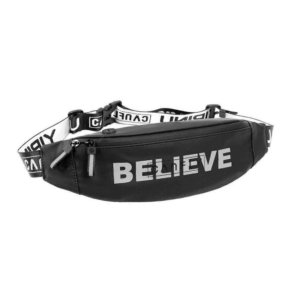 Kikidex (As Show, One Size) Outdoor Sports Waist Bag Men's And Women's Messenger Bag Large-Capacity Waterproof Running Mobile Phone Bag Close-Fi Black