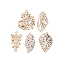 50pcs wooden leaf cutouts craft embellishments for diy art projects
