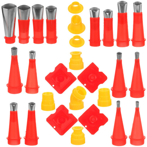 28Pcs Stainless Steel ABS Caulking Tool Kit Assorted Color Nozzle Set