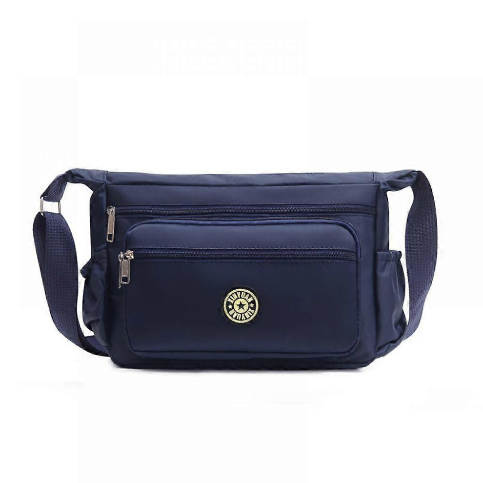 Kikidex (As Show, One Size) Ladies Oxford Cloth Messenger Shoulder Bag, Casual Diagonal Floral Cloth Bag, Coin Purse(Navy ) Blue