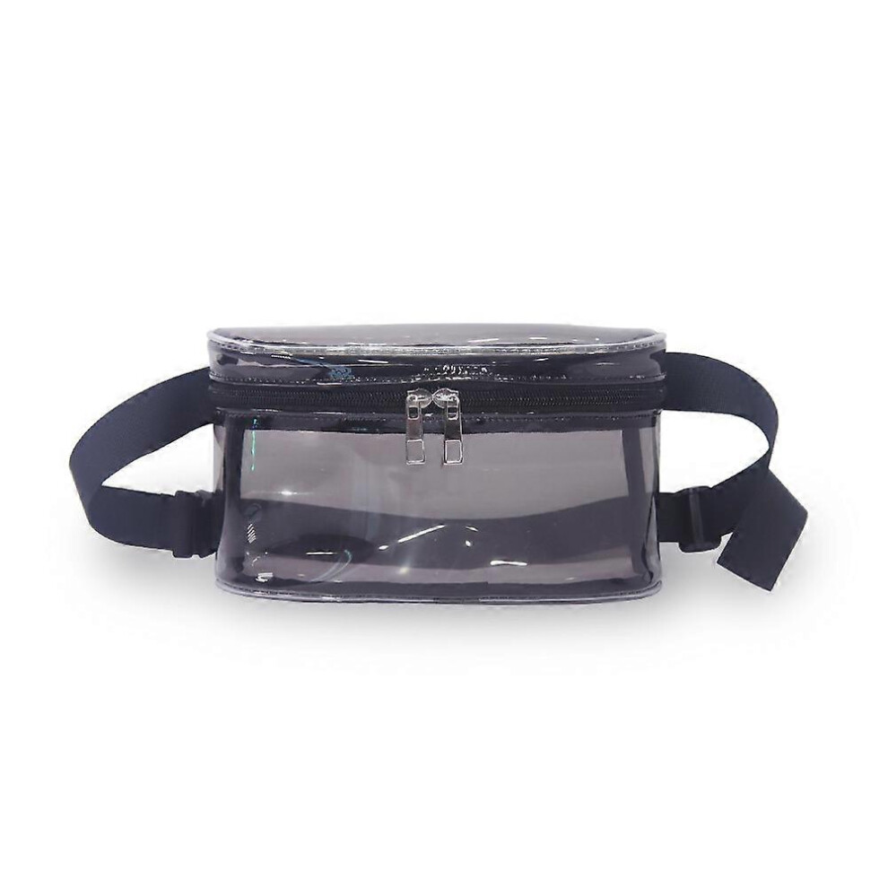 Kikidex (As Show, One Size) Transparent Fanny Pack Laser Clear Fanny Pack For Events, Games And Concerts Black