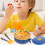 baby bowls set 4pcs with suction lid spoon fork chopsticks sky-blue 3