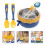 baby bowls set 4pcs with suction lid spoon fork chopsticks sky-blue 9
