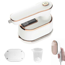 Défroisseur vapeur portable 2 en 1, rotatif à 180, idéal pour les voyages et les chambres d'étudiants.
