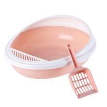 semi-closed pet litter box set with detachable spill prevention case