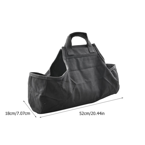canvas firewood storage bag with hand carry for logs 1