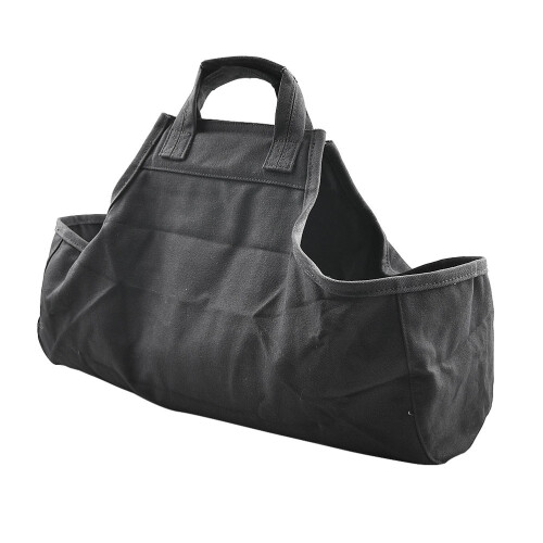 canvas firewood storage bag with hand carry for logs