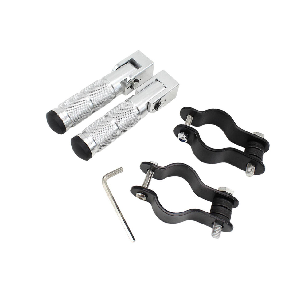 (Silver, 122x25x25cm) Universal Dirt Bike Foot Pegs with Brackets Foldable and Non-Slip for-image-OPC-PKRJRMP-NEW