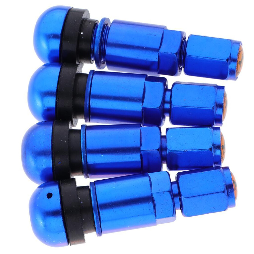 (BlueBlack) 4 Pcs Car Tubeless Wheel Dust Caps Tire Valve Stems-image-OPC-PKRJRJZ-NEW