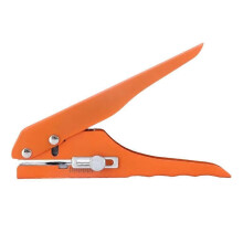 Kädessä pidettävä paperireikäleikkuri erilaisiin askartelutarpeisiin, oranssi, 10 mm