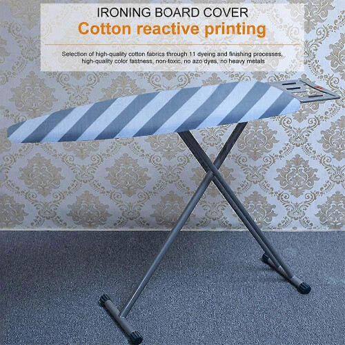 Hitzebeständiger und schmutzabweisender Bügelbrettbezug mit elastischen Kanten – Größe 148 x 48 cm, 2
