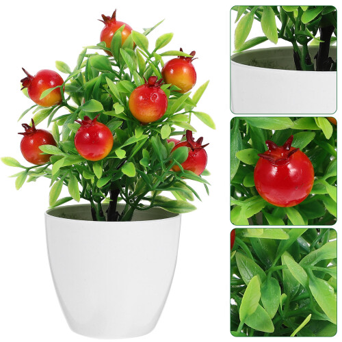2Stk Künstlicher Obstbaum, Topfobstbaum, Bonsai-Obstbaum, Deko 1