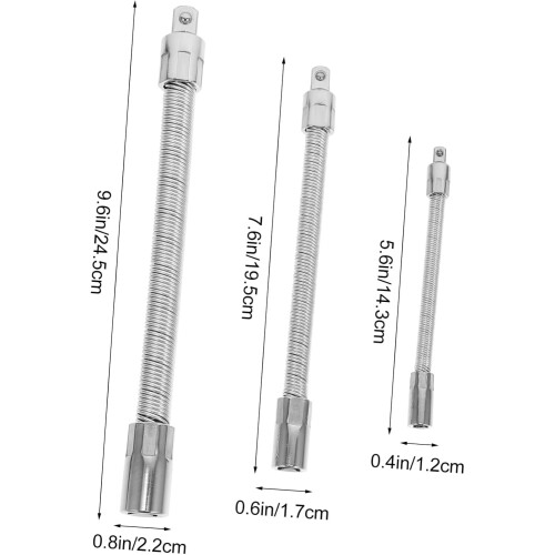 Flexible Wrench Extension Tool 3-Piece Set, Wrench Extender Tools, Socket Adapter, Drill Extension For Ratchets 2