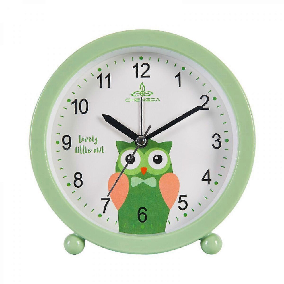 Kikidex (As Show, One Size) 4-Inch Simple Silent Bedside Alarm Clock With Luminous Cute Clock, Suitable For Students, Children And Adults (Green) Green