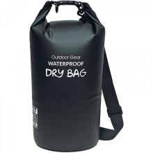 (As show, One size) Black 15L capacity Mountaineering Outdoor Waterproof Bucket Bag Beach Bag Swimming Bag Diving Material Beach Bag Mountaineering Bag Dry bag