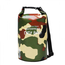 (As show, One size) Camouflage green 20L capacity Mountaineering Outdoor Waterproof Bucket Bag Beach Bag Swimming Bag Diving Material Beach Bag Mountaineering Bag Dry bag