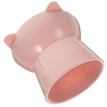 Raised Plastic Pet Food Bowl Pink Ergonomic Tilted Cat Feeder