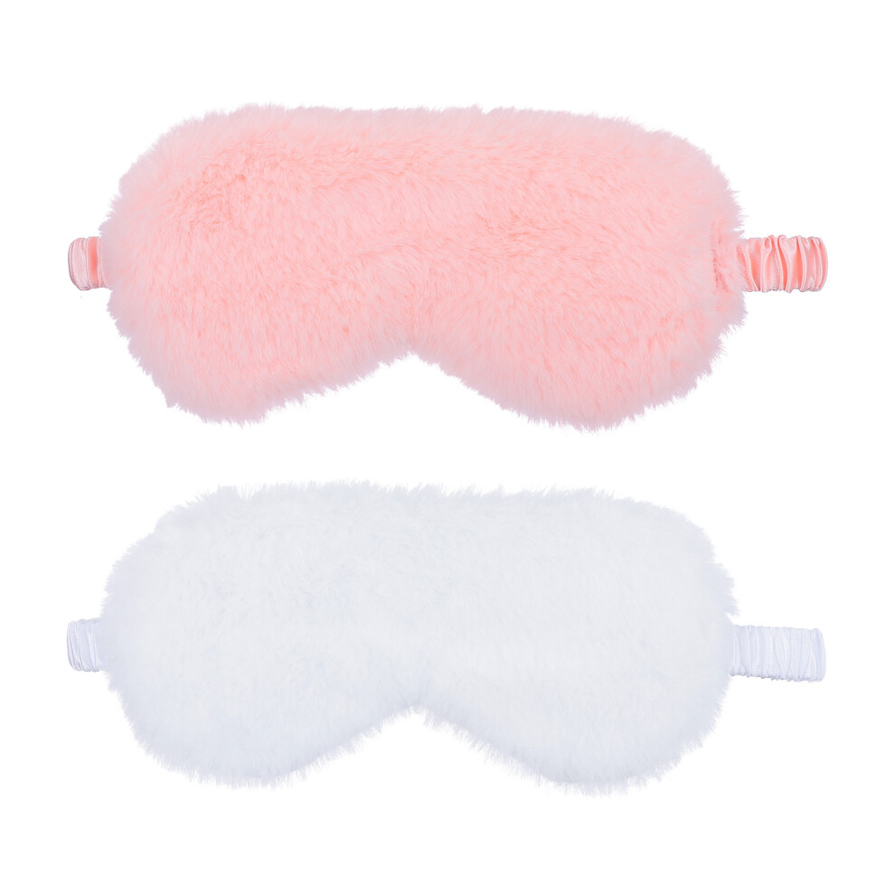 Artibetter Light 2Pcs Plush Eye Mask Sleeping Eye Covers Blindfolds For Women Girls