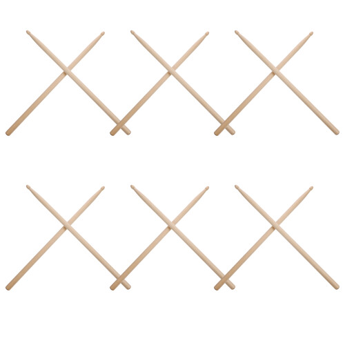 6Paires Baguettes De Percussion Bois D'érable Confortables