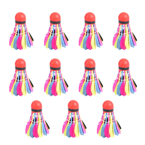 11Pc Durable Multi-Color Shuttlecocks for Beginners and Family Use