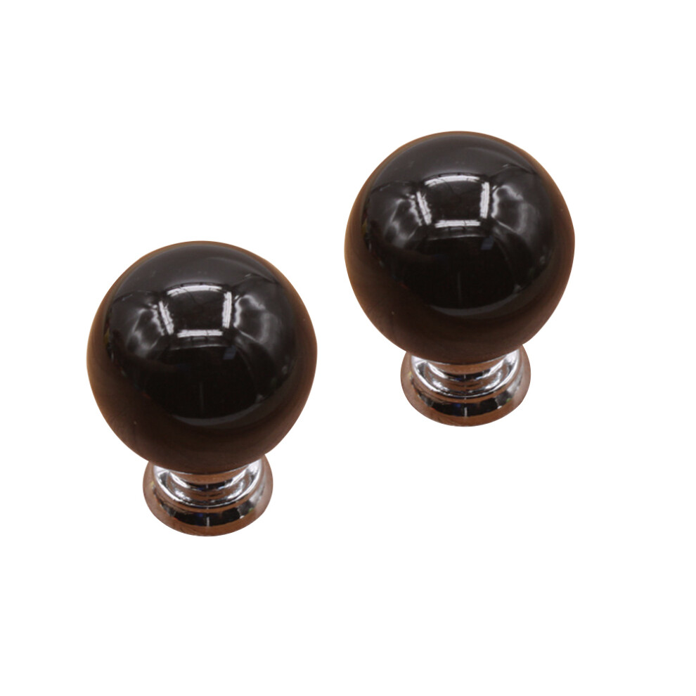 2Pcs Black Ceramic Round Door Knobs Single Hole Cupboard Drawer Pulls 3301153132868