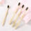 4pcs bamboo handle toothbrush with black nylon bristles 4