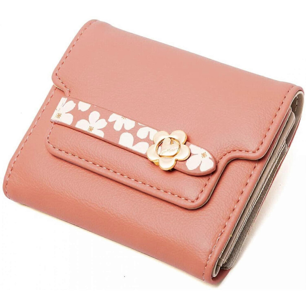 Kikidex (As Show, One Size) Wallets For Women Rfid Small Womens Wallet Trifold Flower Leather Ladies Wallet (Orange) Orange
